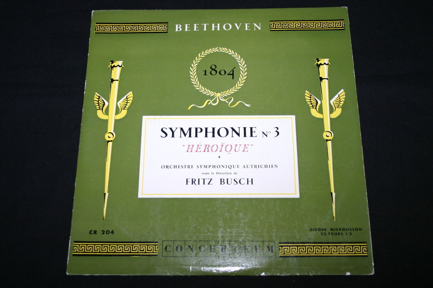 FRITZ BUSCH / BEETHOVEN LP 33T 12" SYMPHONY N°3 HEROIC CONCERTEUM CR 204