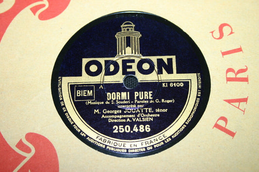 GEORGES JOUATTE Ténor   78T   DORMI PURE / EL GAUCHO   ODEON