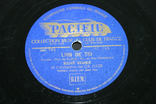 RENE SUDRE   78T   LOIN DE TOI / ADIEU CASBAH   RARE PACIFIC