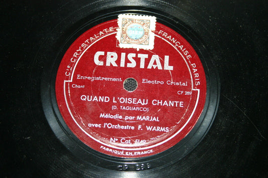 MARJAL   78T   BONSOIR MADAME LA LUNE / QUAND L'OISEAU CHANTE   CRISTAL