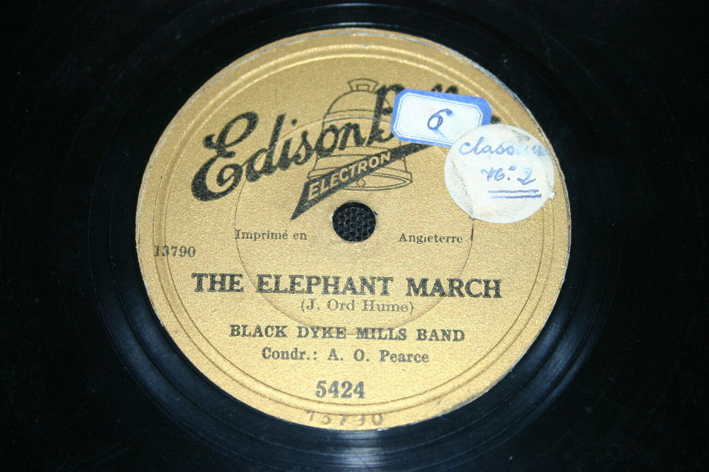 BLACK DYKE MILLS BAND 78T THE ELEPHANT MARCH EDISON