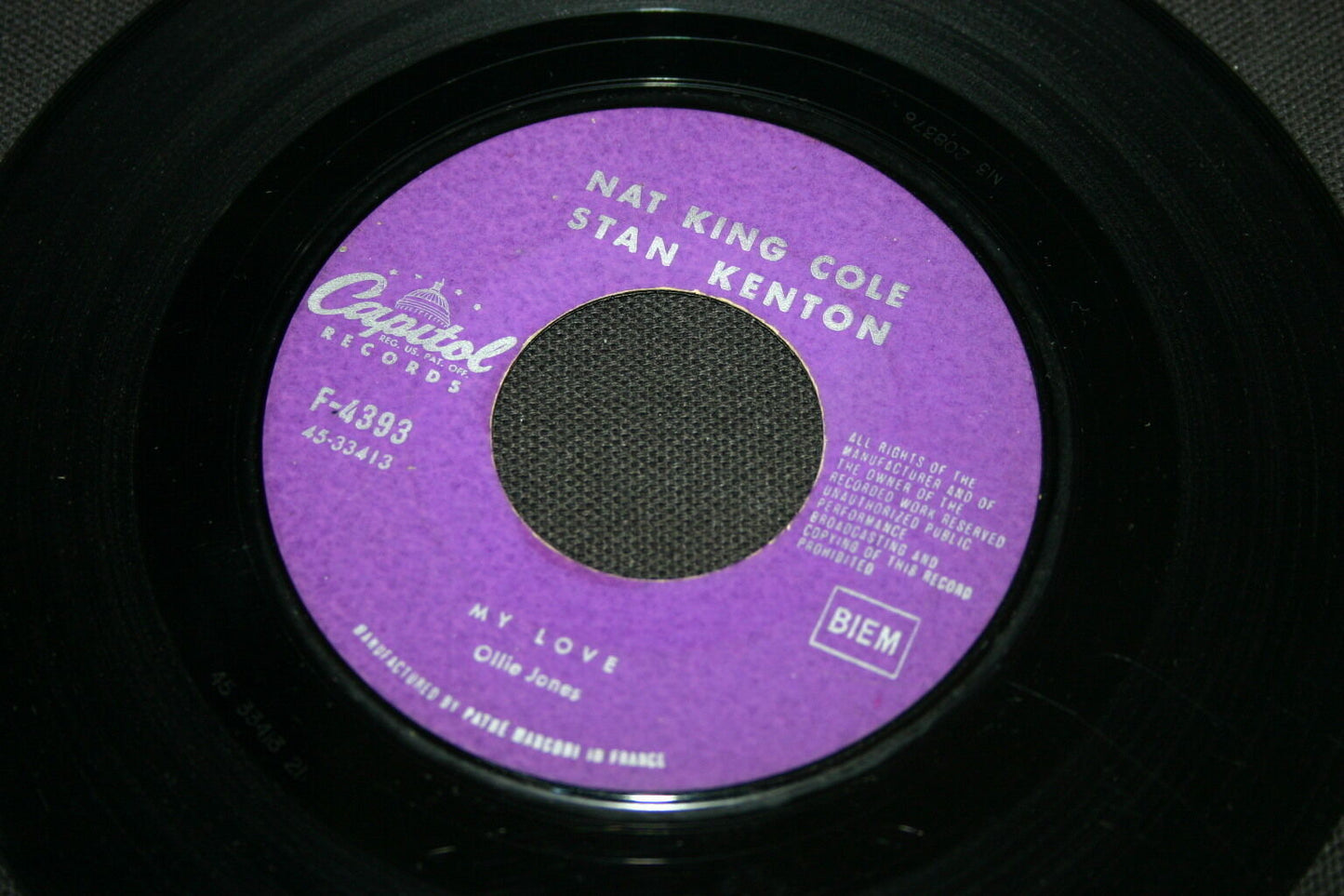 NAT KING COLE / STAN KENTON SP 45T 7" MY LOVE / STEADY