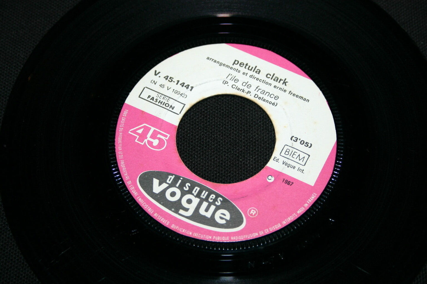 PETULA CLARK SP 45T 7" L'ILE DE FRANCE / THE LAST DANCE