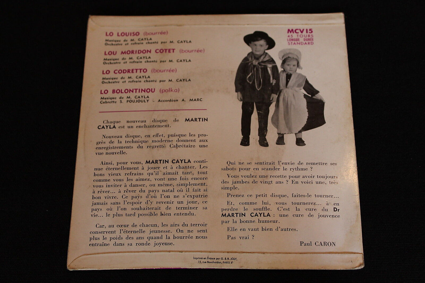 ORCHESTRE MARTIN CAYLA EP 45T 7" LO LOUISO