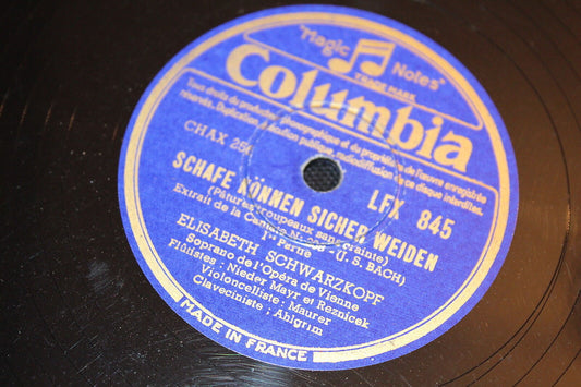 ELISABETH SCHWARZKOPF   78T   SCHAFE KONNEN SICHER WEIDEN   COLUMBIA LFX 845