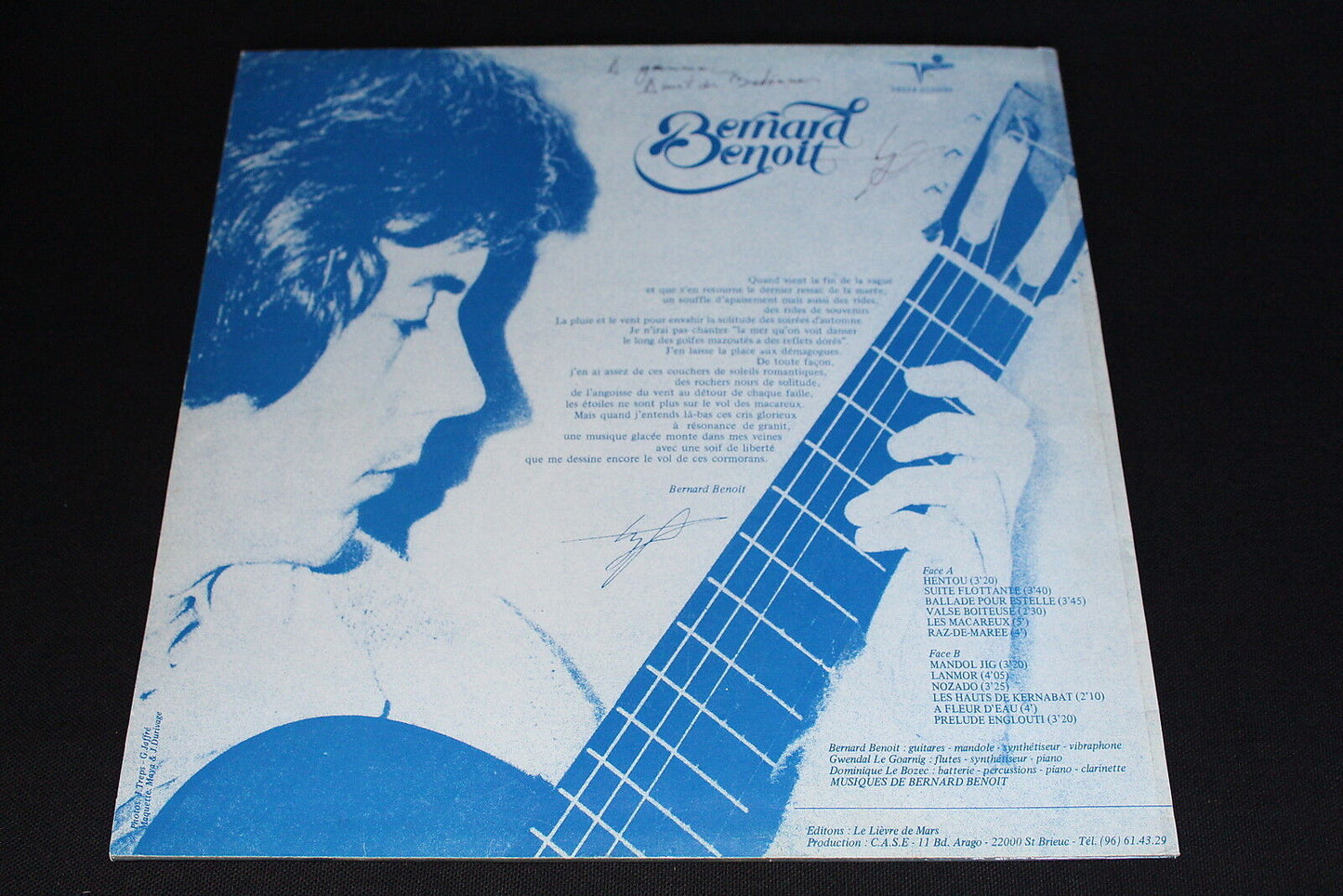 BERNARD BENOIT LP 33T 12" PRELUDE ENGLOUTI DEDICACE