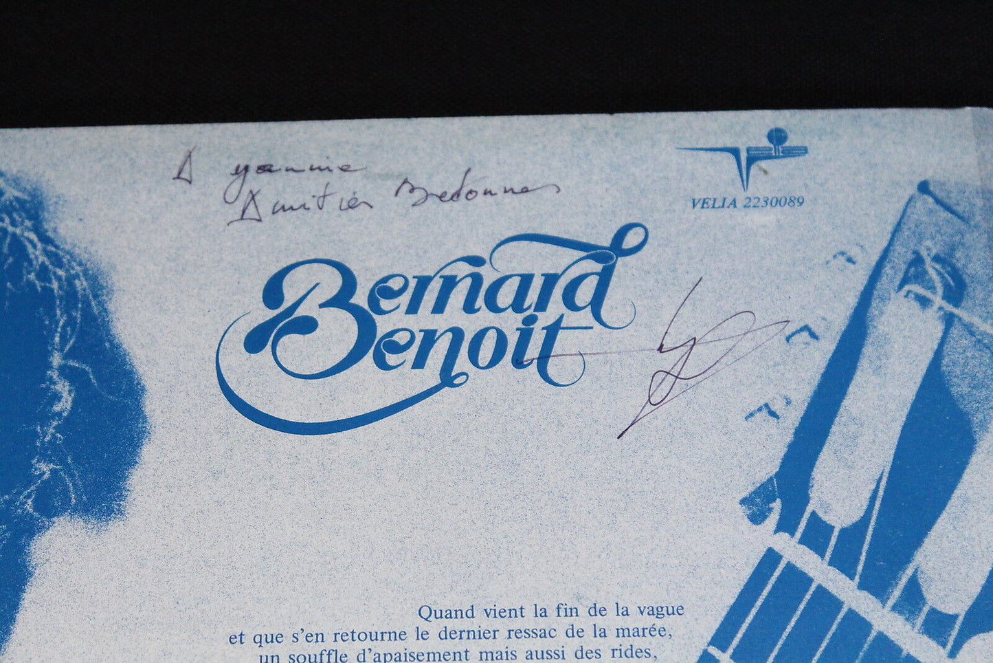 BERNARD BENOIT LP 33T 12" PRELUDE ENGLOUTI DEDICACE