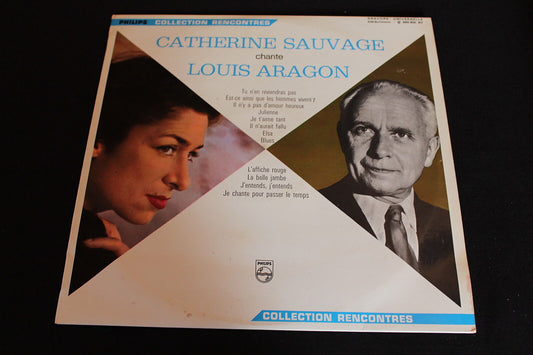 CATHERINE SAUVAGE chante LOUIS ARAGON   LP 33T 12"   PHILIPS 844.905