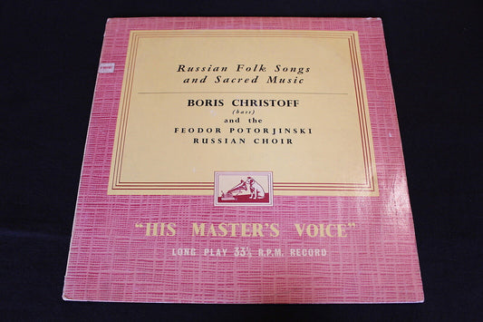 BORIS CHRISTOFF   RUSSIAN FOLK SONGS AND SACRED MUSIC   UK  ALP 1266  LP 33T 12"