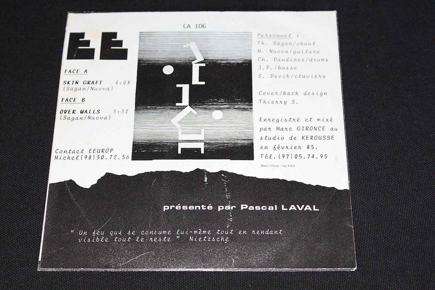 EEUROP (PASCAL LAVAL) FRENCH NEW WAVE SP 45T 7" SKIN GRAFT / OVER WALLS