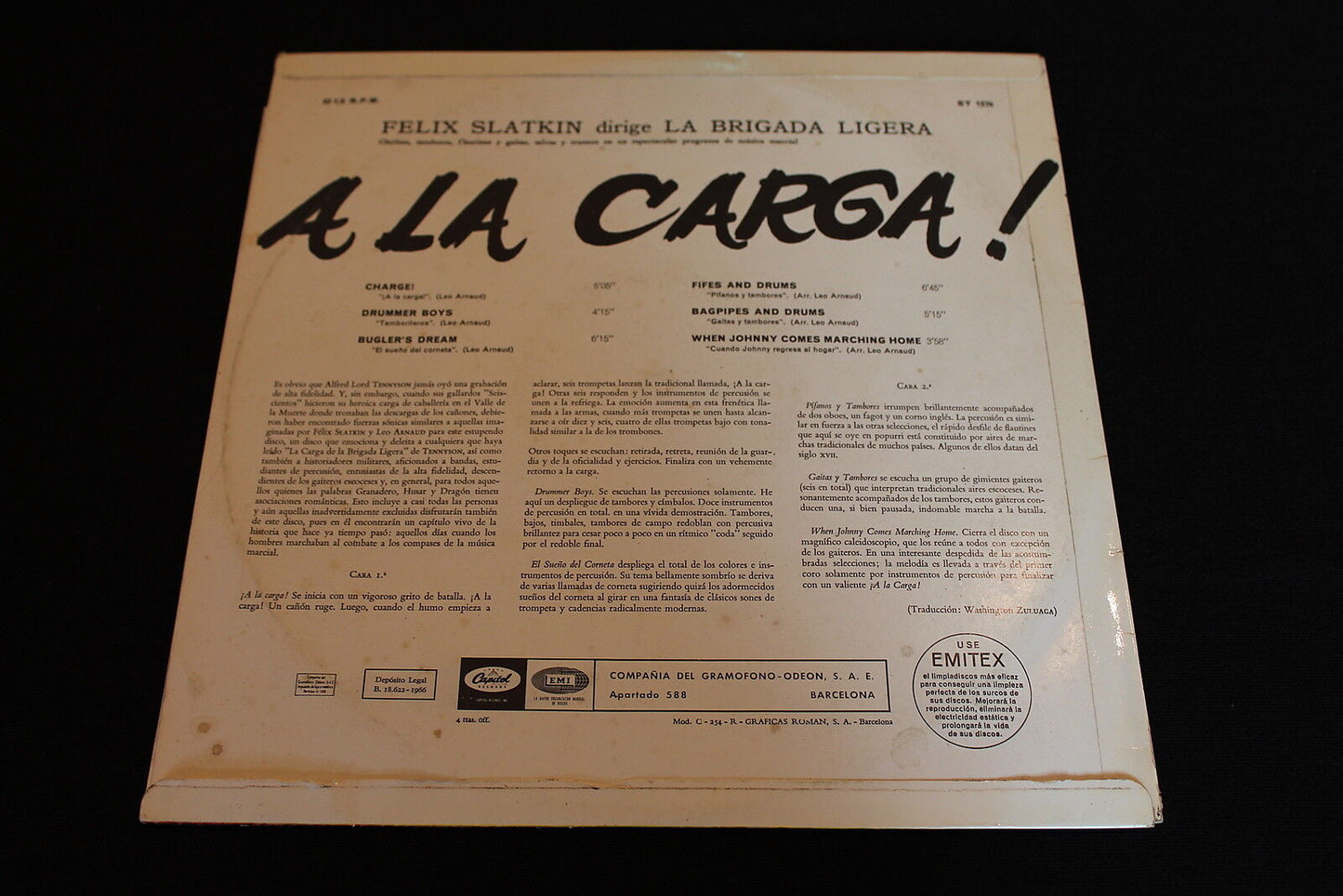 FELIX SLATKIN LP 33T 12" A LA CARGA ! RARE SPAIN CAPITOL ST 1270 1966