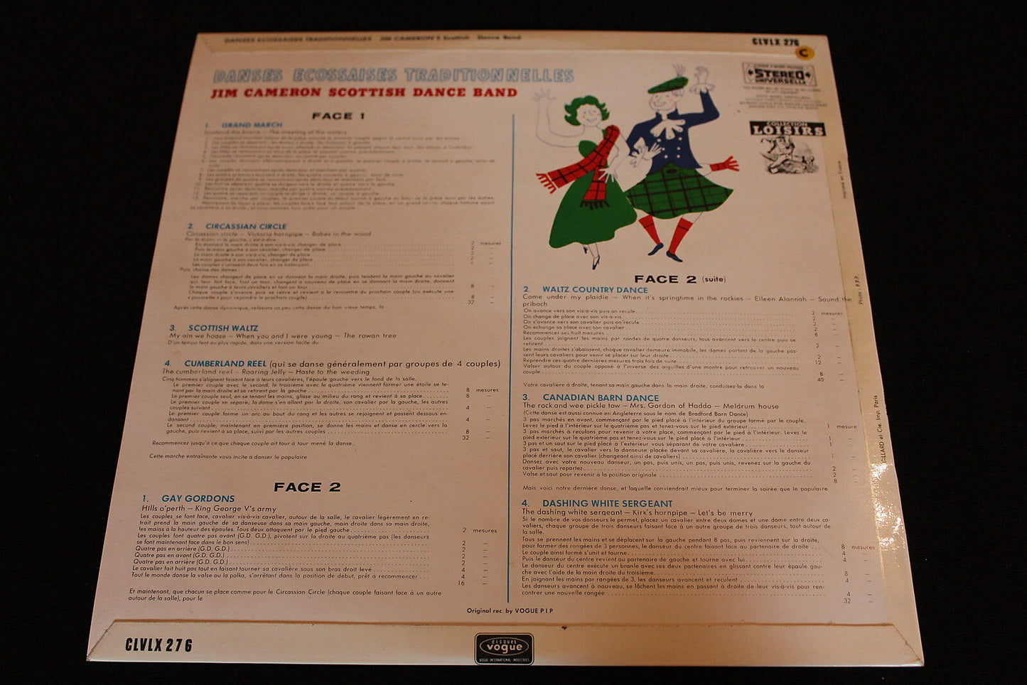 JIM CAMERON SCOTTISH DANCE BAND DANSES ECOSSAISES TRADITIONNELLES LP 33T 12"
