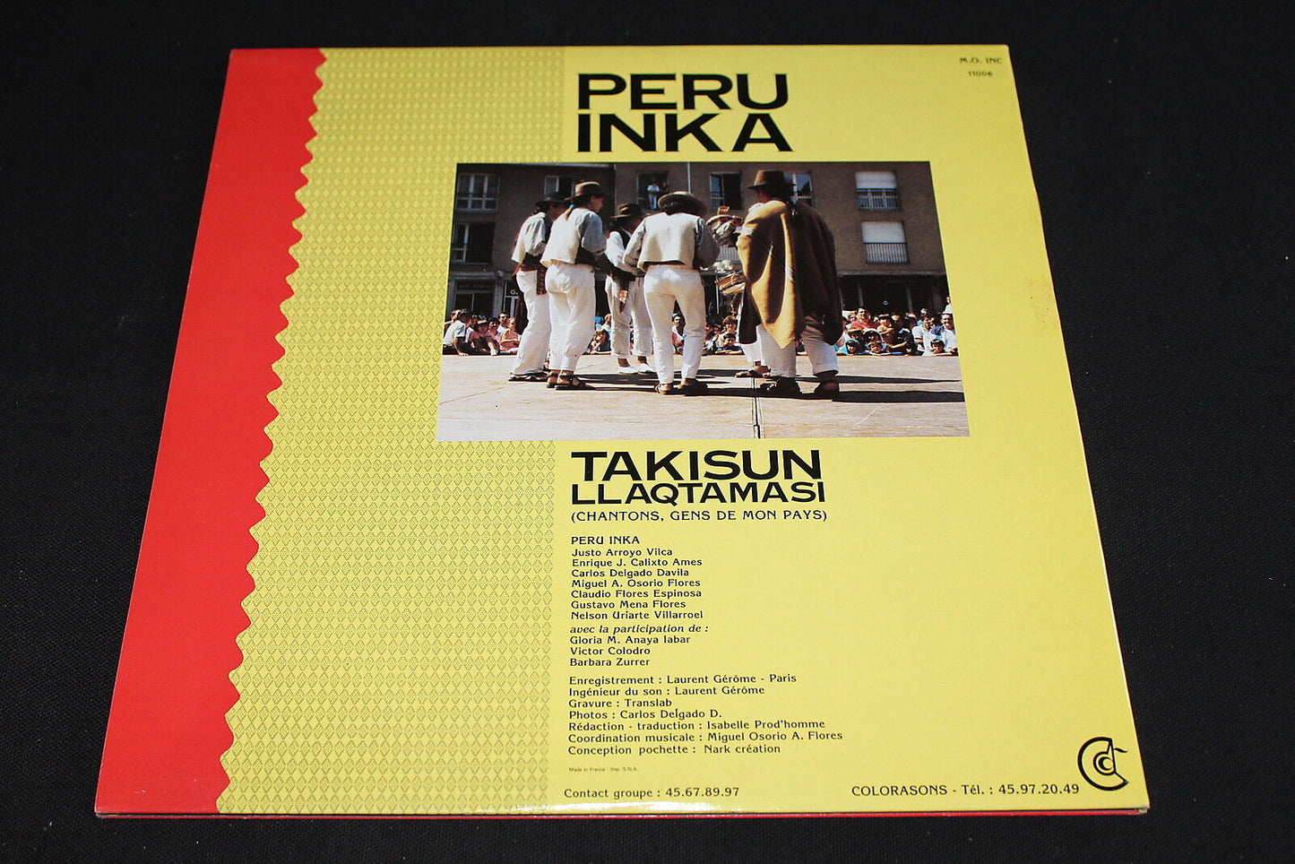 PERU INKA LA MUSIQUE INCAS COLORASONS 11006 LP 33T 12"