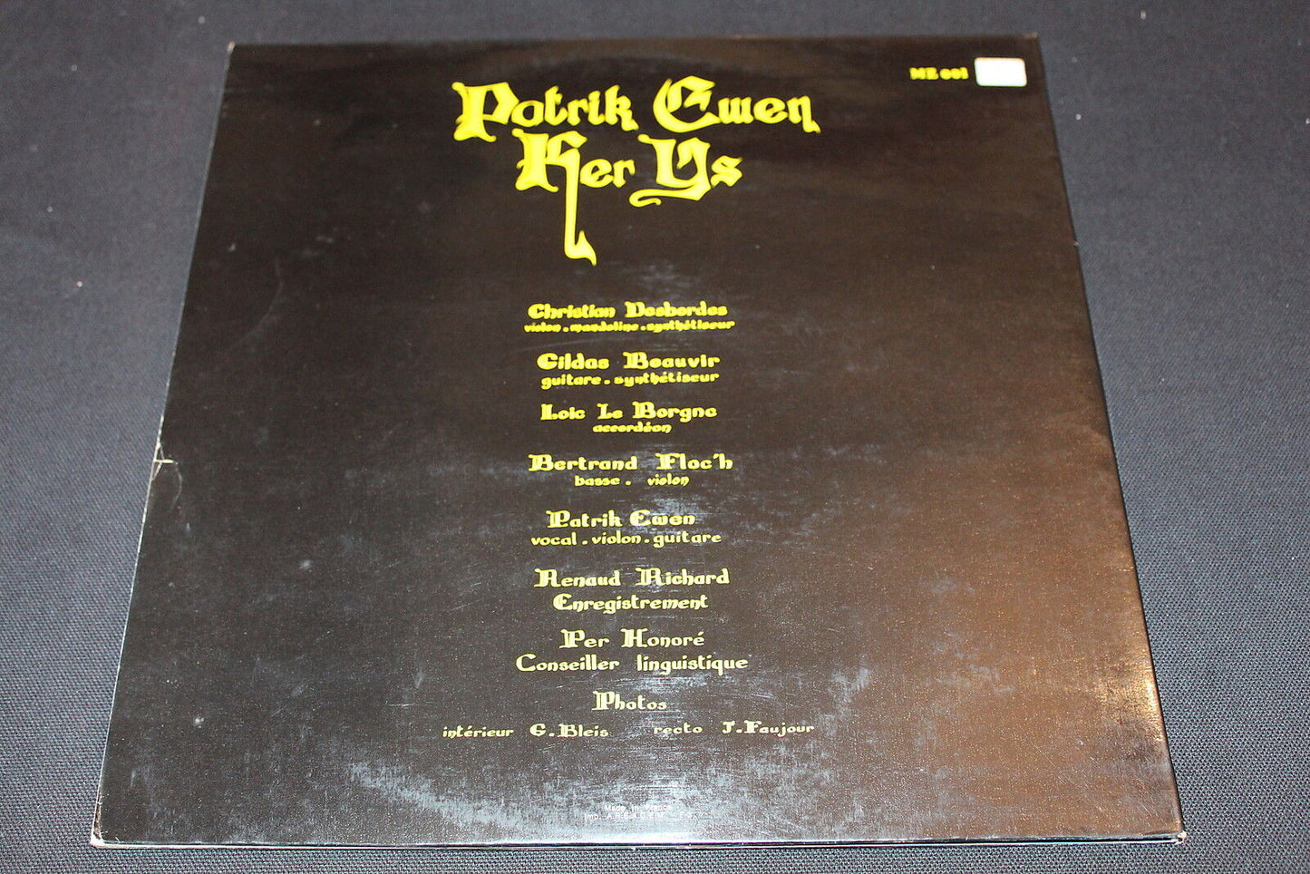 PATRIK EWEN KER YS MZ 001 LP 33T 12"