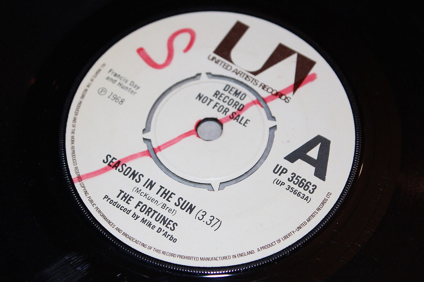 THE FORTUNES SP 45T 7" SEASONS IN THE SUN 1968 DEMO UP 35663