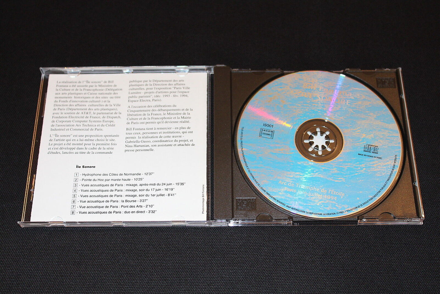 BILL FONTANA ILE SONORE SCULPTURE SONORE PARIS ARC DE TRIOMPHE 1994 CD