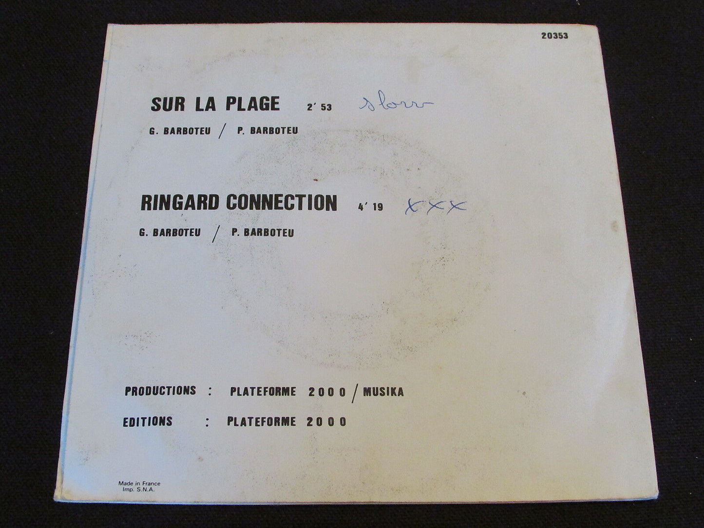 LE RINGARD'S SUPERSON SP 45T 7" SUR LA PLAGE / RINGARD CONNECTION