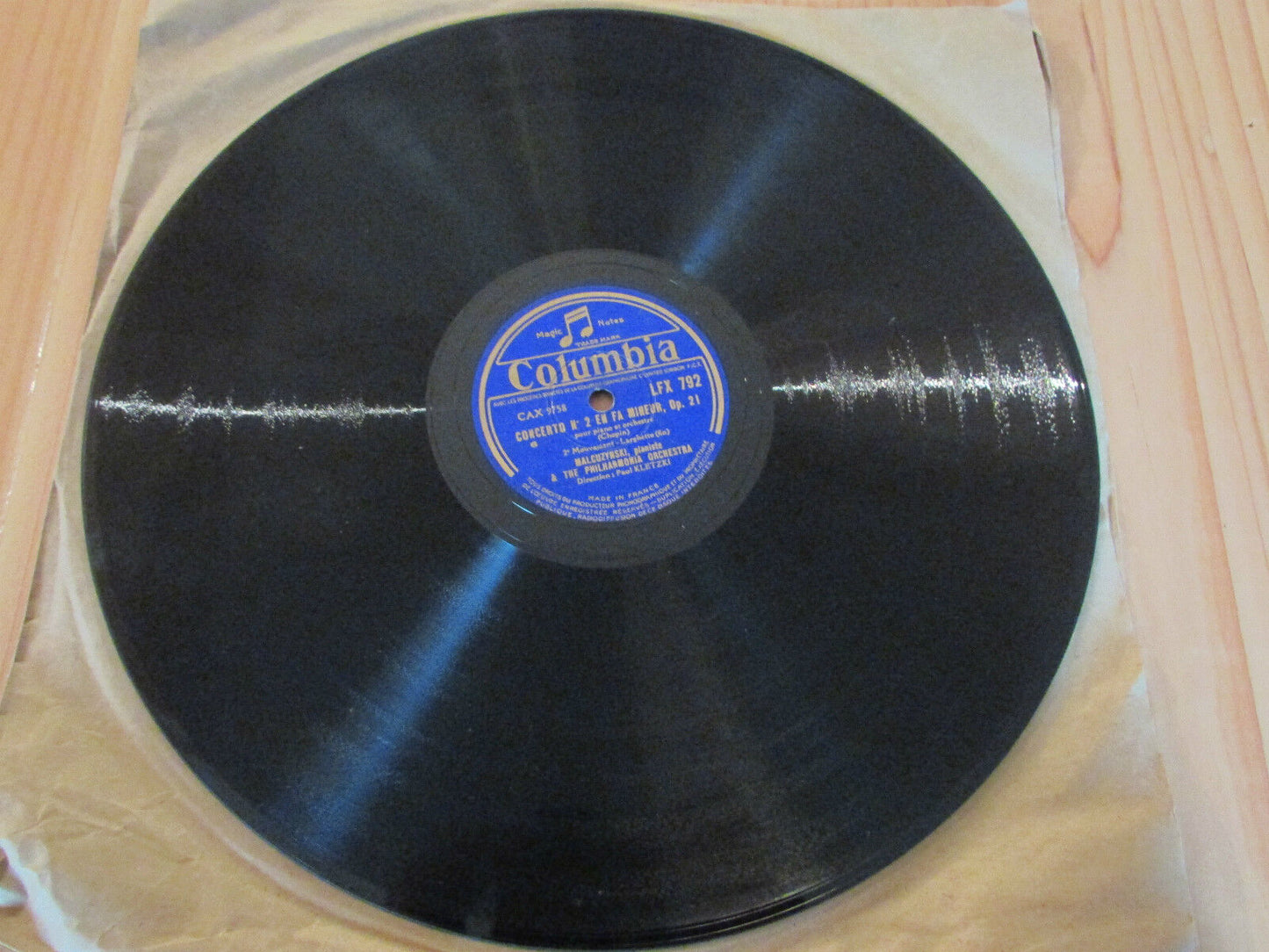 MALCUZYNSKI PAUL KLETZKI CHOPIN CONCERTO N°2 LOT 4 x 78T COLUMBIA