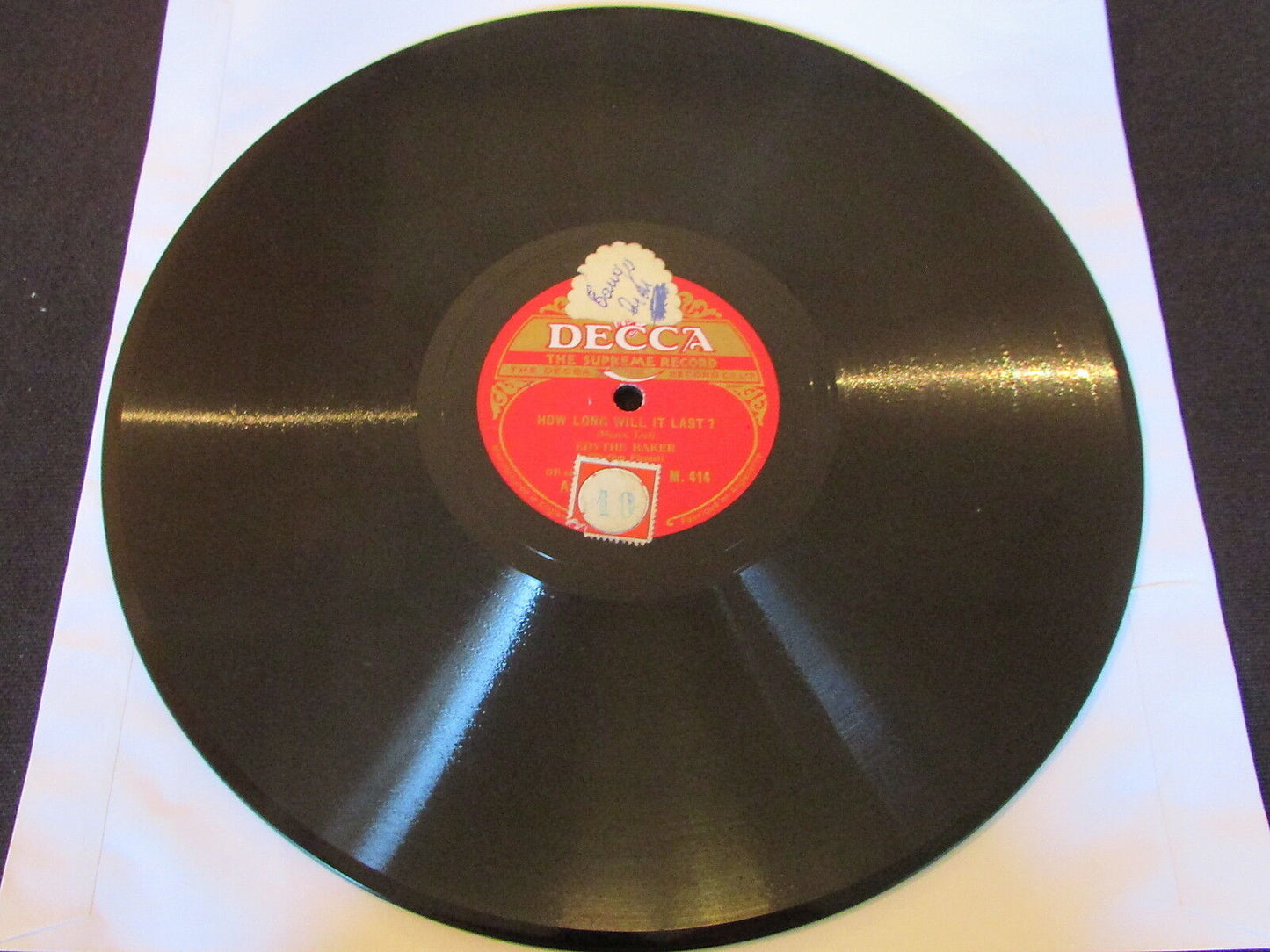 EDYTHE BAKER (RHYTHM PIANIST) HOW LONG WILL IT LAST ? DECCA 414 78T