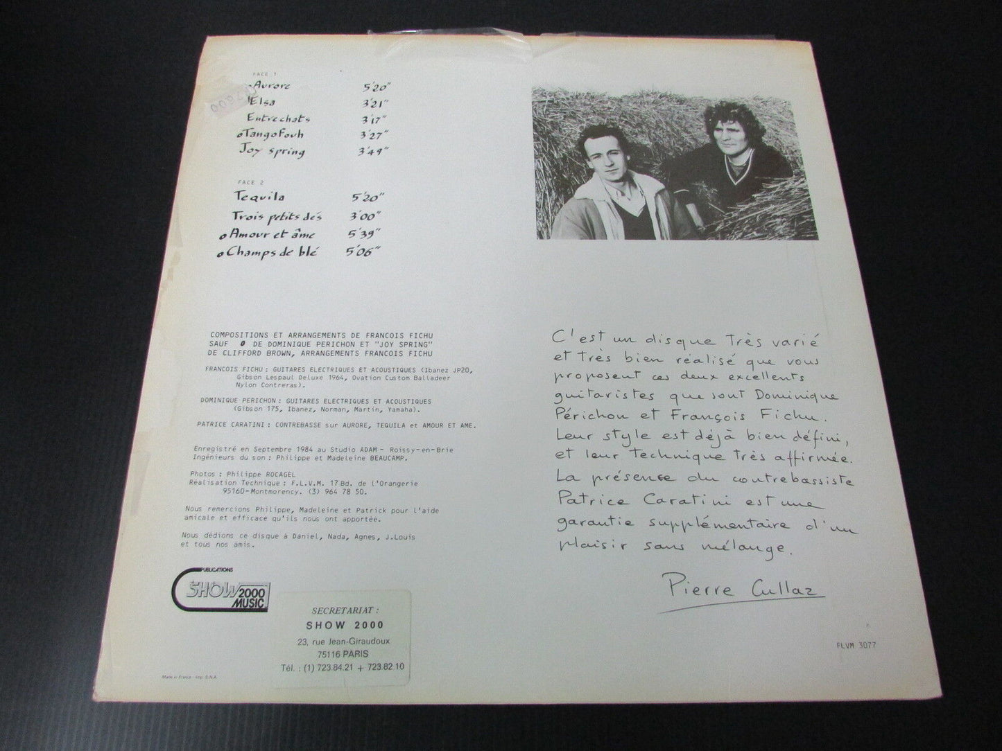 FRANCOIS FICHU & DOMINIQUE PERICHON AURORE LP 33T 12" FRANCE