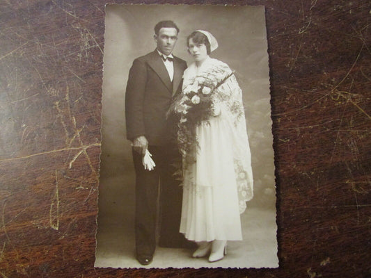 PHOTO ANCIENNE   VINTAGE SNAPSHOT WEDDING   MARIAGE BRETAGNE