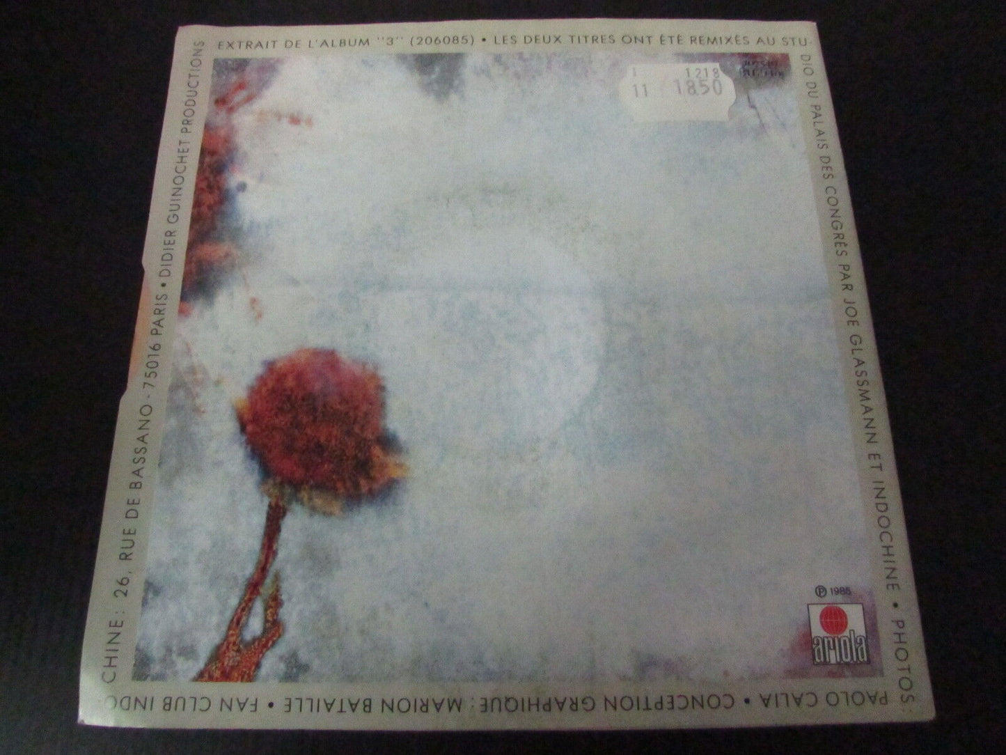 INDOCHINE SP 45T 7" 3e SEXE 1985