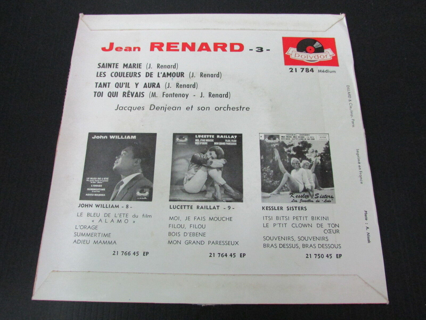 JEAN RENARD EP 45T 7" SAINTE MARIE POLYDOR 21784