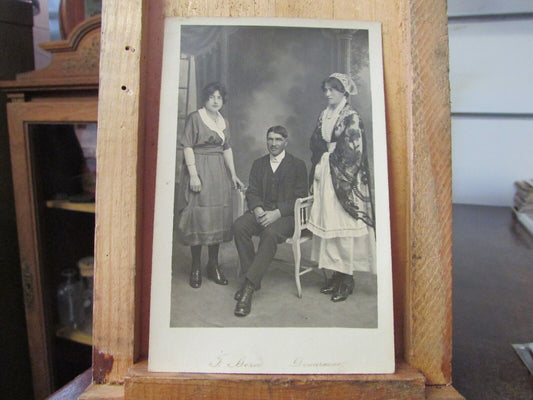 ANCIENNE PHOTO PORTRAIT FAMILLE BRETAGNE DOUARNENEZ