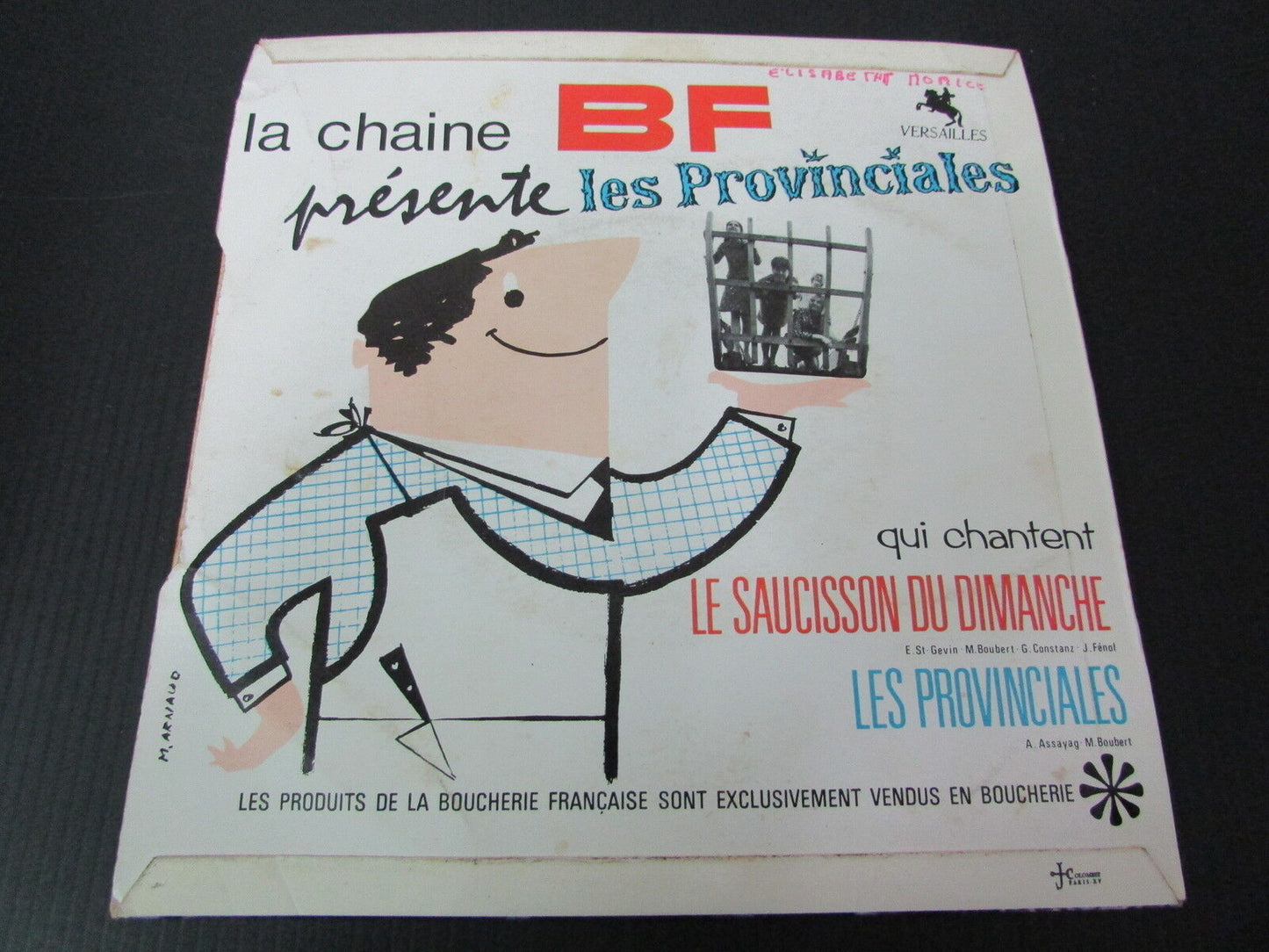 LES PROVINCIALES SP 45T 7" LE SAUCISSON DU DIMANCHE VERSAILLES