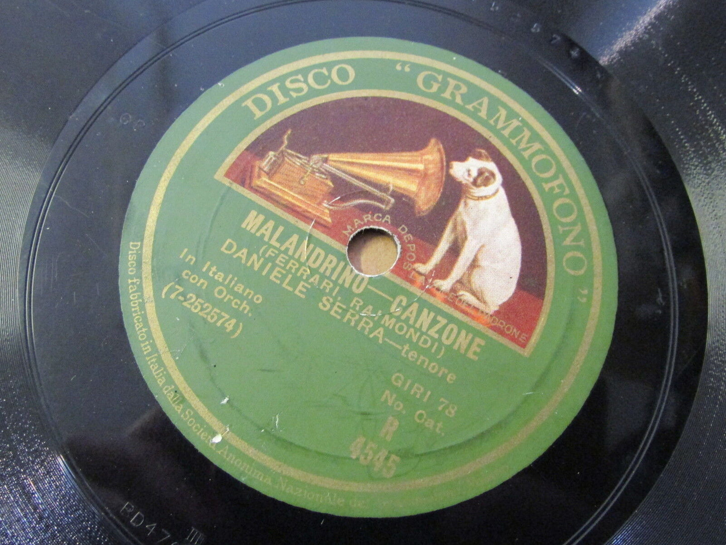DANIELE SERRA 78T MALANDRINO / ARGENTINA DISCO GRAMMOFONO