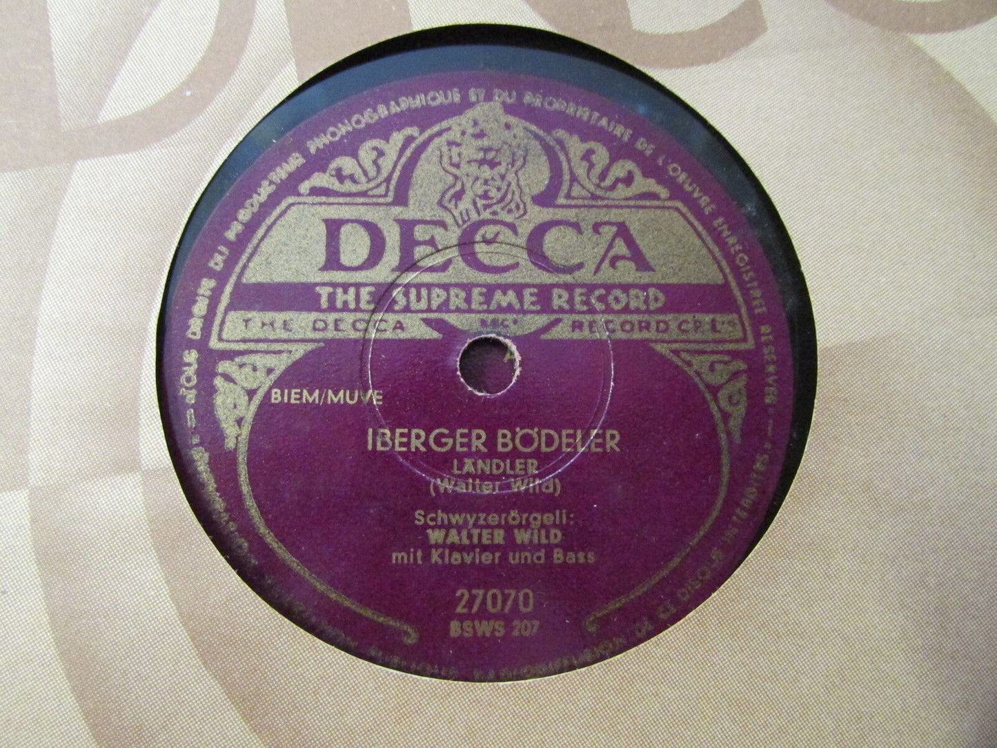 WALTER WILD LOT DE 3 x 78T DECCA