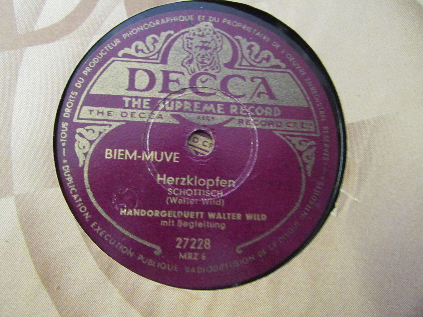 WALTER WILD LOT DE 3 x 78T DECCA
