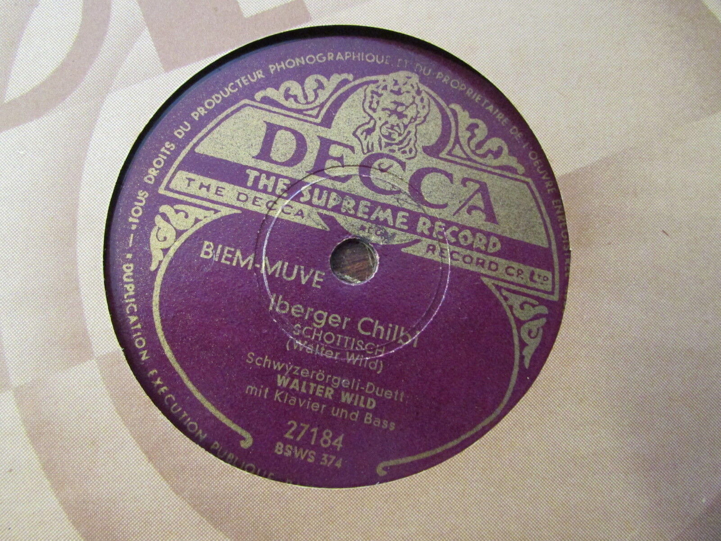 WALTER WILD LOT DE 3 x 78T DECCA