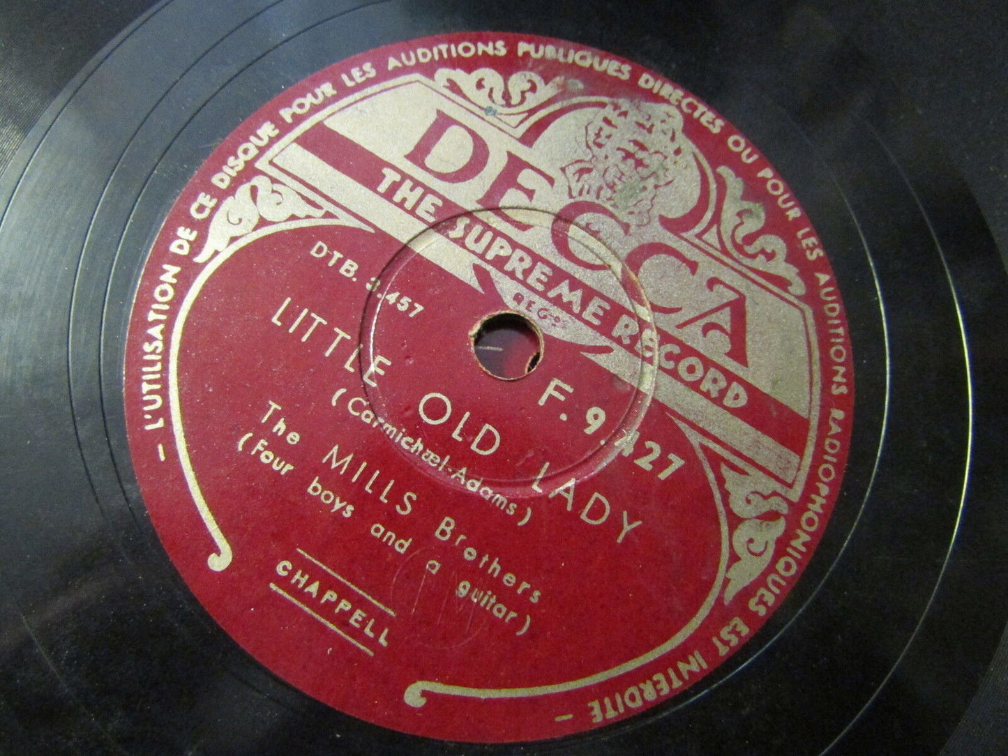 THE MILLS BROTHERS CARAVAN / LITTLE OLD LADY 78T DECCA 9427