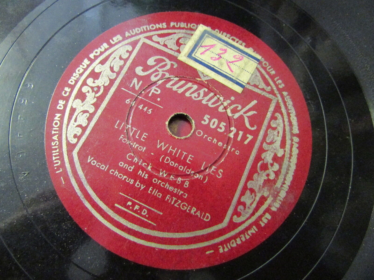 CHICK WEBB LITTLE WHITE LIES / FDR JONES 78T BRUNSWICK 505217