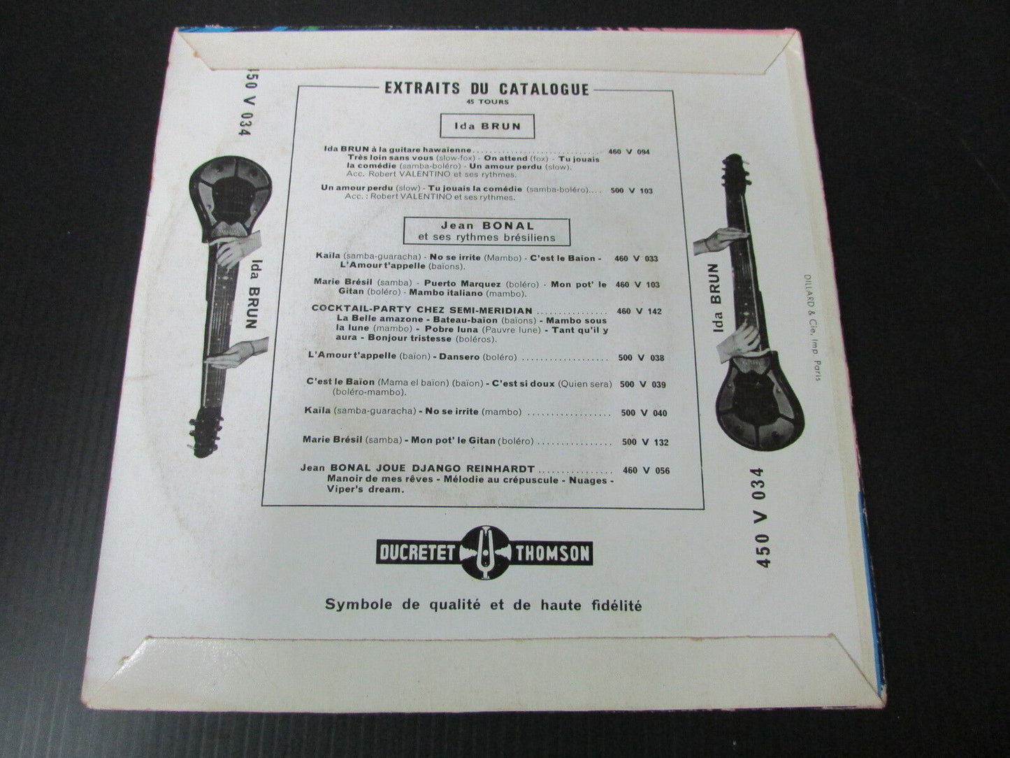 IDA BRUN EN PASSANT PAR HAWAI EP 45T 7" FRANCE DUCRETET-THOMSON