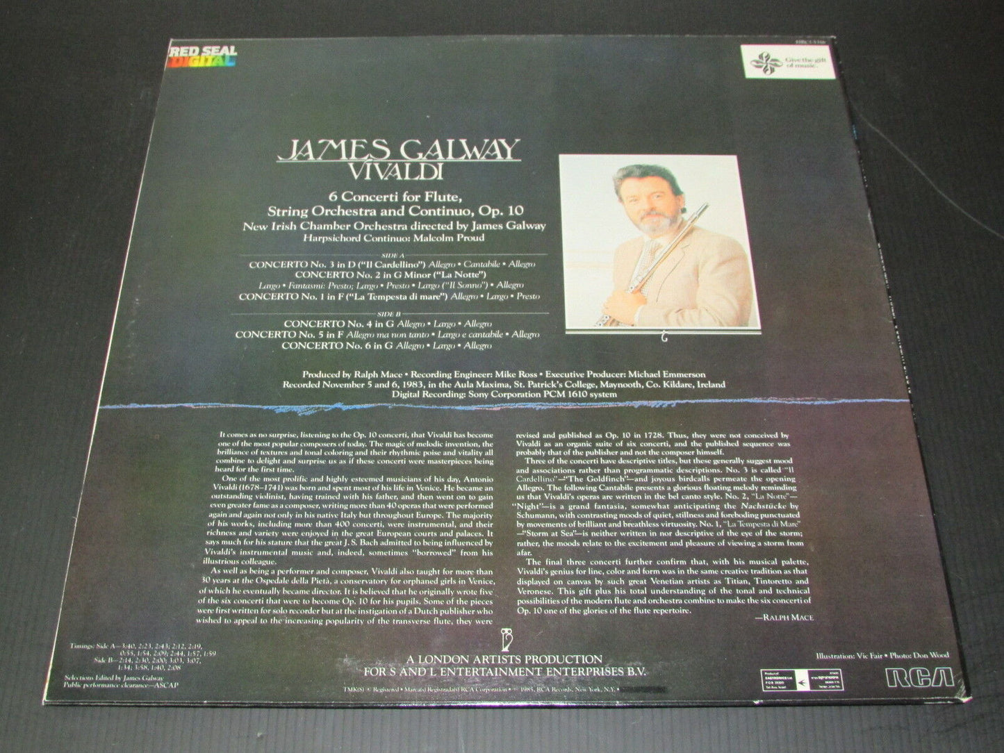 JAMES GALWAY VIVALDI 6 CONCERTI Opus 10 1985 LP 33T 12"