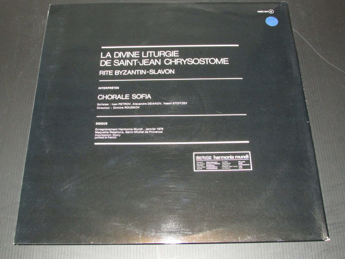 LA DIVINE LITURGIE DE SAINT-JEAN CHRYSOSTOME HARMONIA MUNDI HMU 641 LP 33T 12"