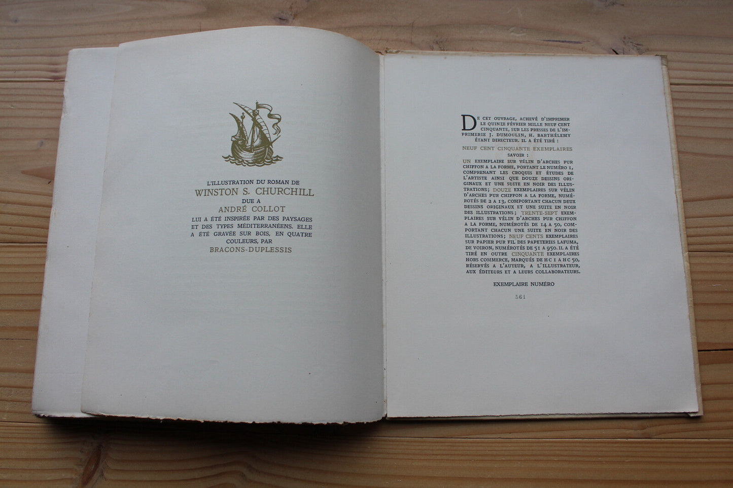 WINSTON S. CHURCHILL SAVROLA A LA VOILE LATINE 1950 N°561/950