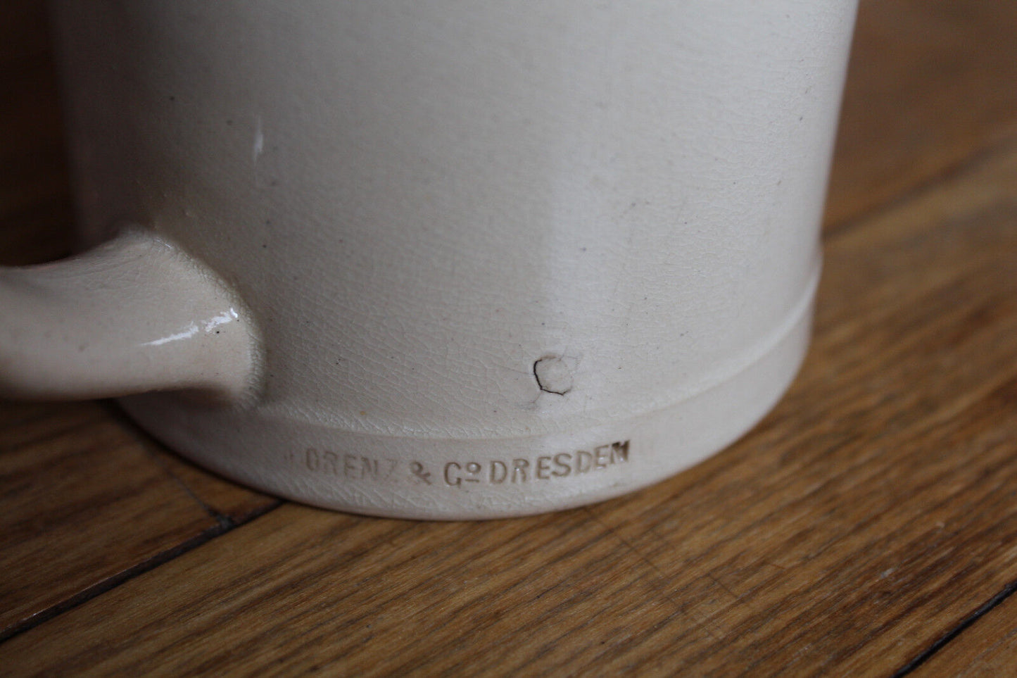 GESETZLICH GESCHUTZT LORENZ & Co DRESDEN Ancienne CHOPE BIERE BEER MUG 1/2L