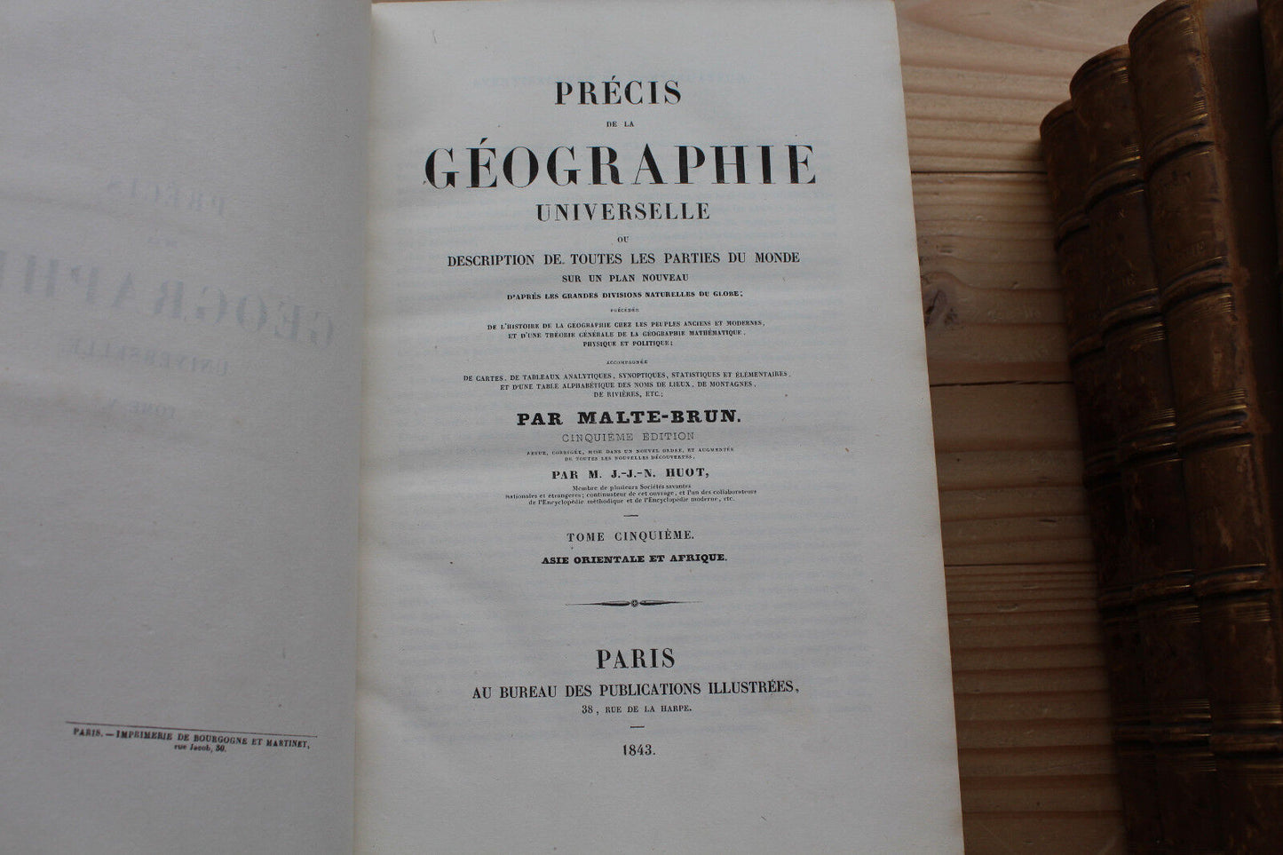 MALTE BRUN PRECIS DE LA GEOGRAPHIE 6 VOLUMES 1842-1845