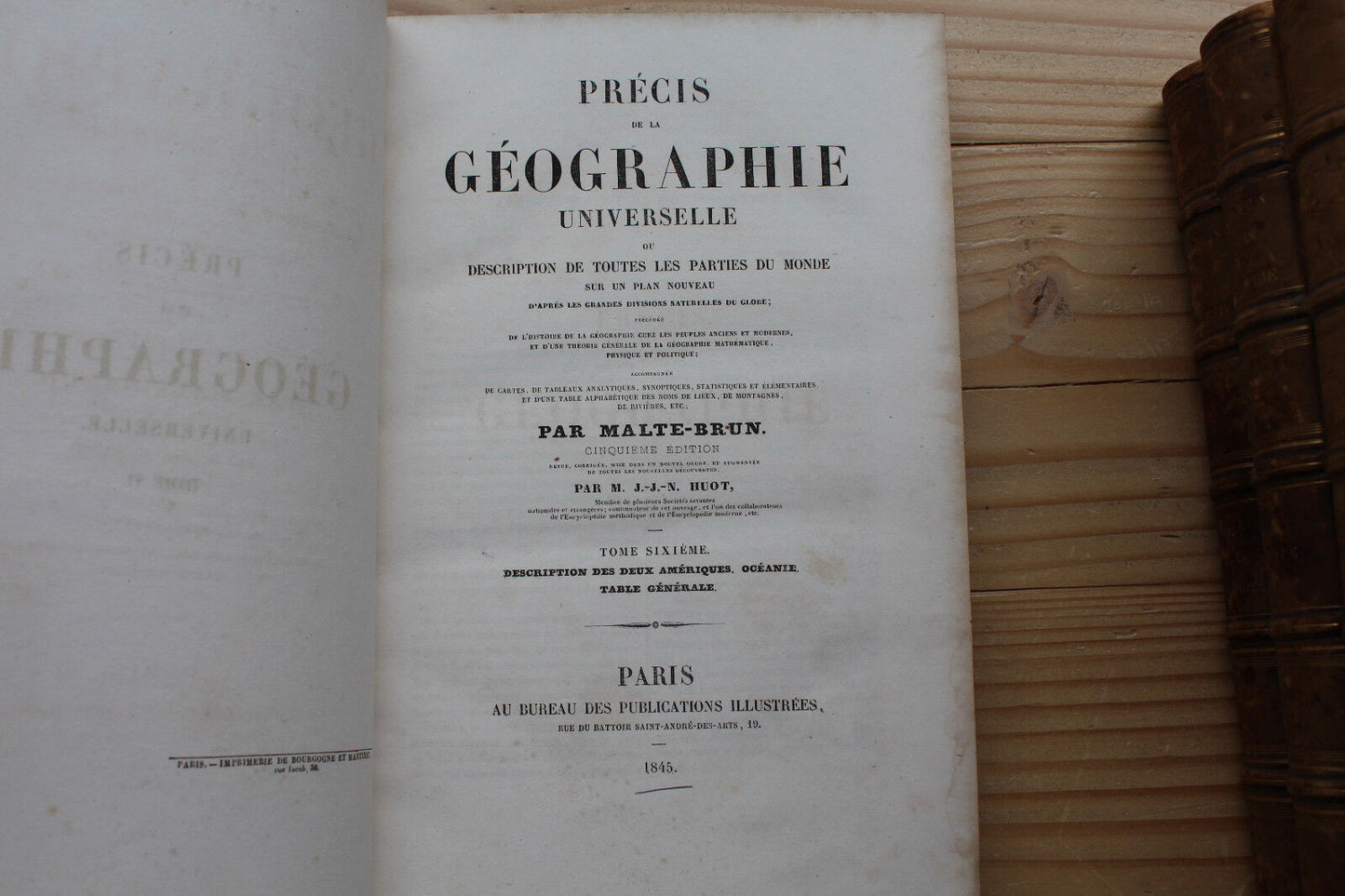 MALTE BRUN PRECIS DE LA GEOGRAPHIE 6 VOLUMES 1842-1845
