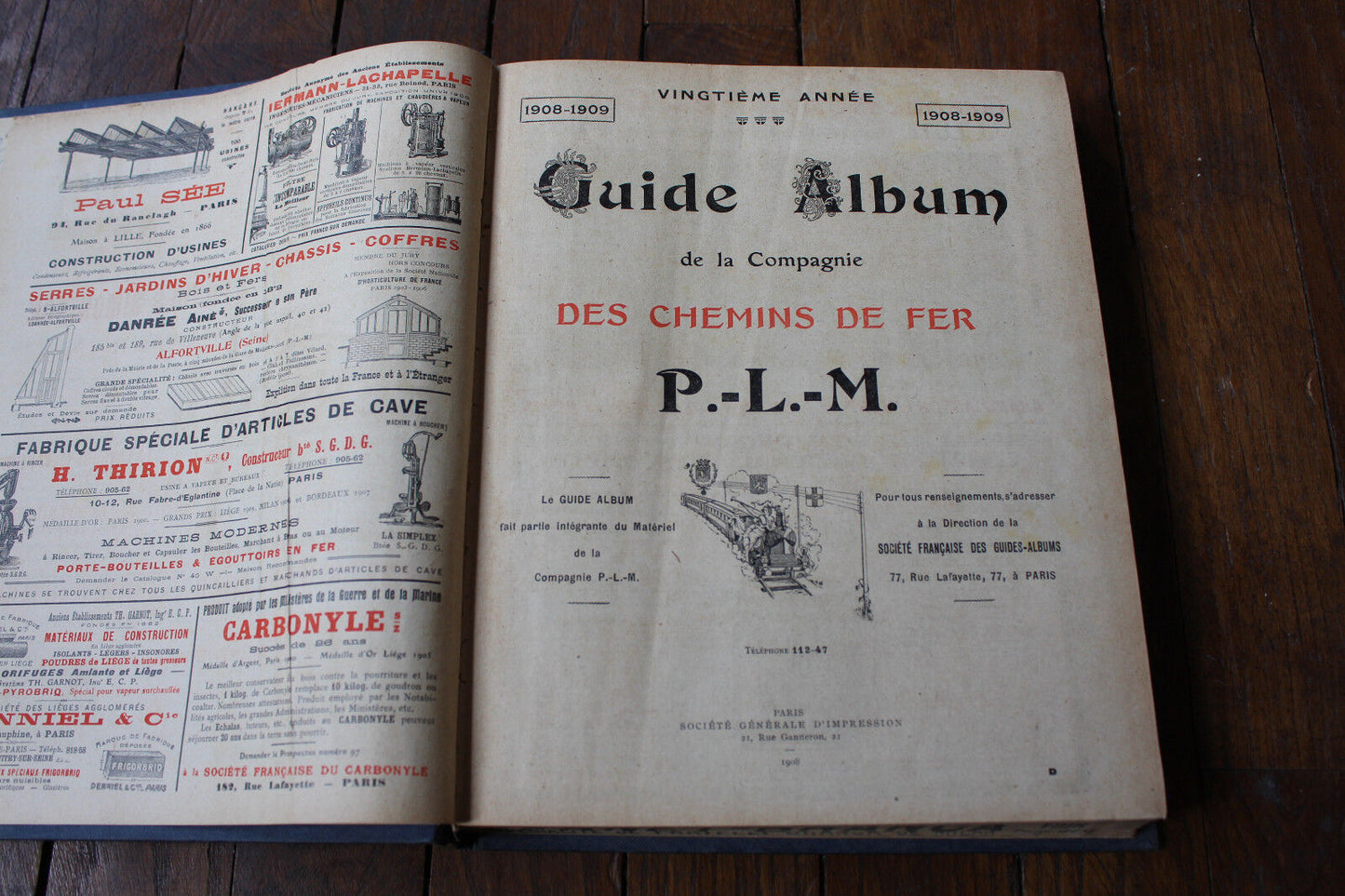 GUIDE ALBUM des Chemins de Fer PLM XXme Année 1908