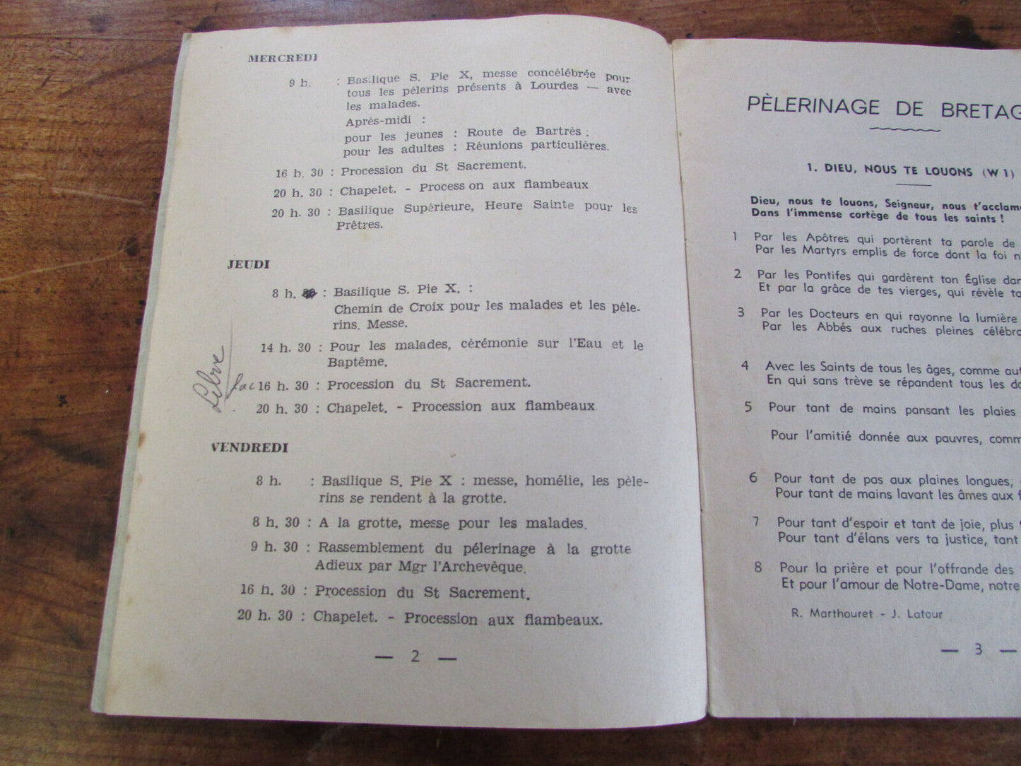 Ancien petit LIVRET 1968 Pèlerinage de la Bretagne