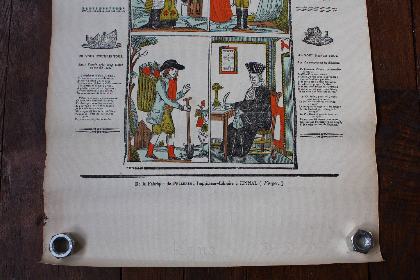 Ancienne AFFICHE "Les quatre vérités du siècle d'aujourd'hui" PELLERIN EPINAL