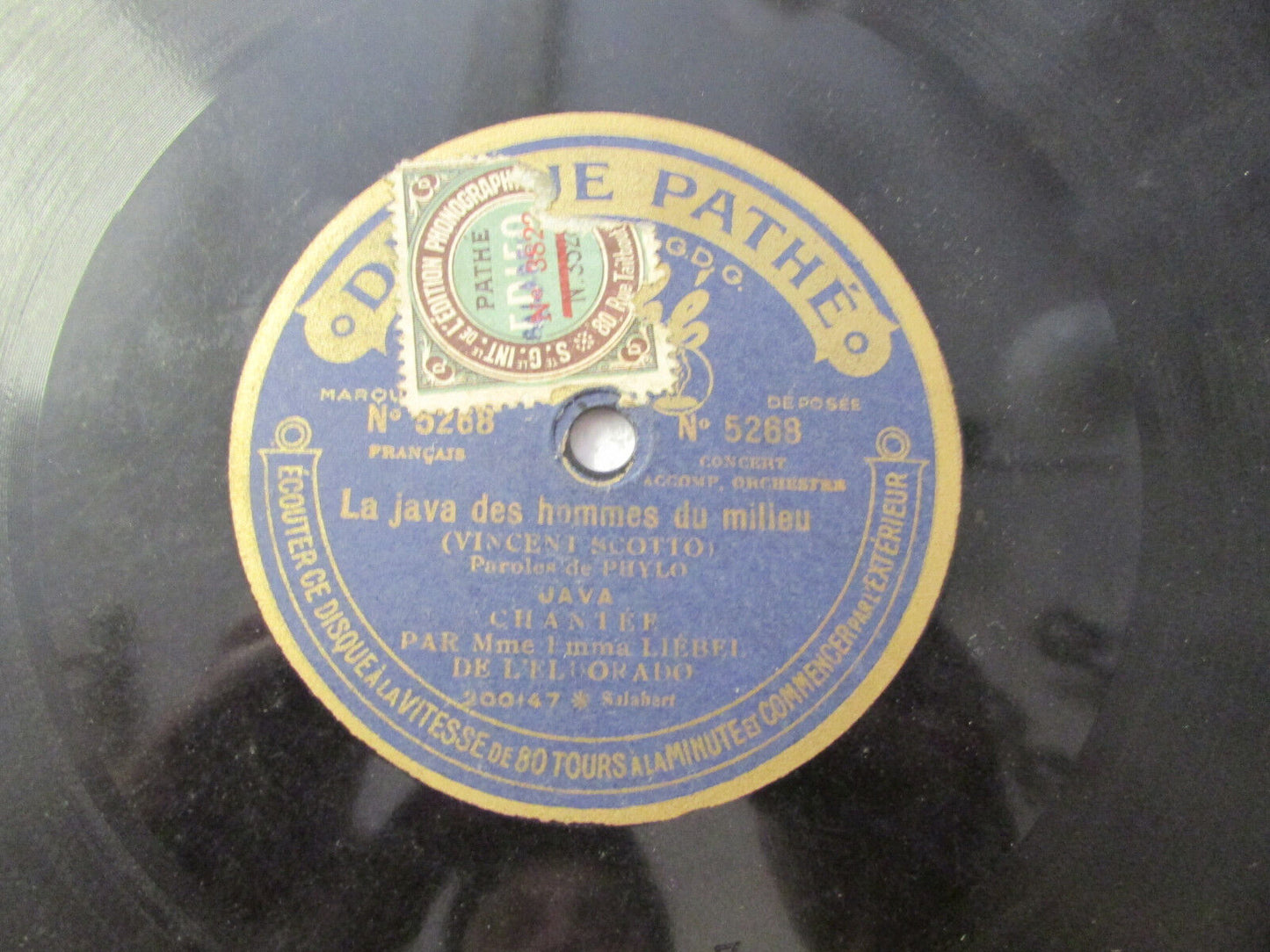 78T RPM EMMA LIEBEL de l'ELDORADO PATHE 5268