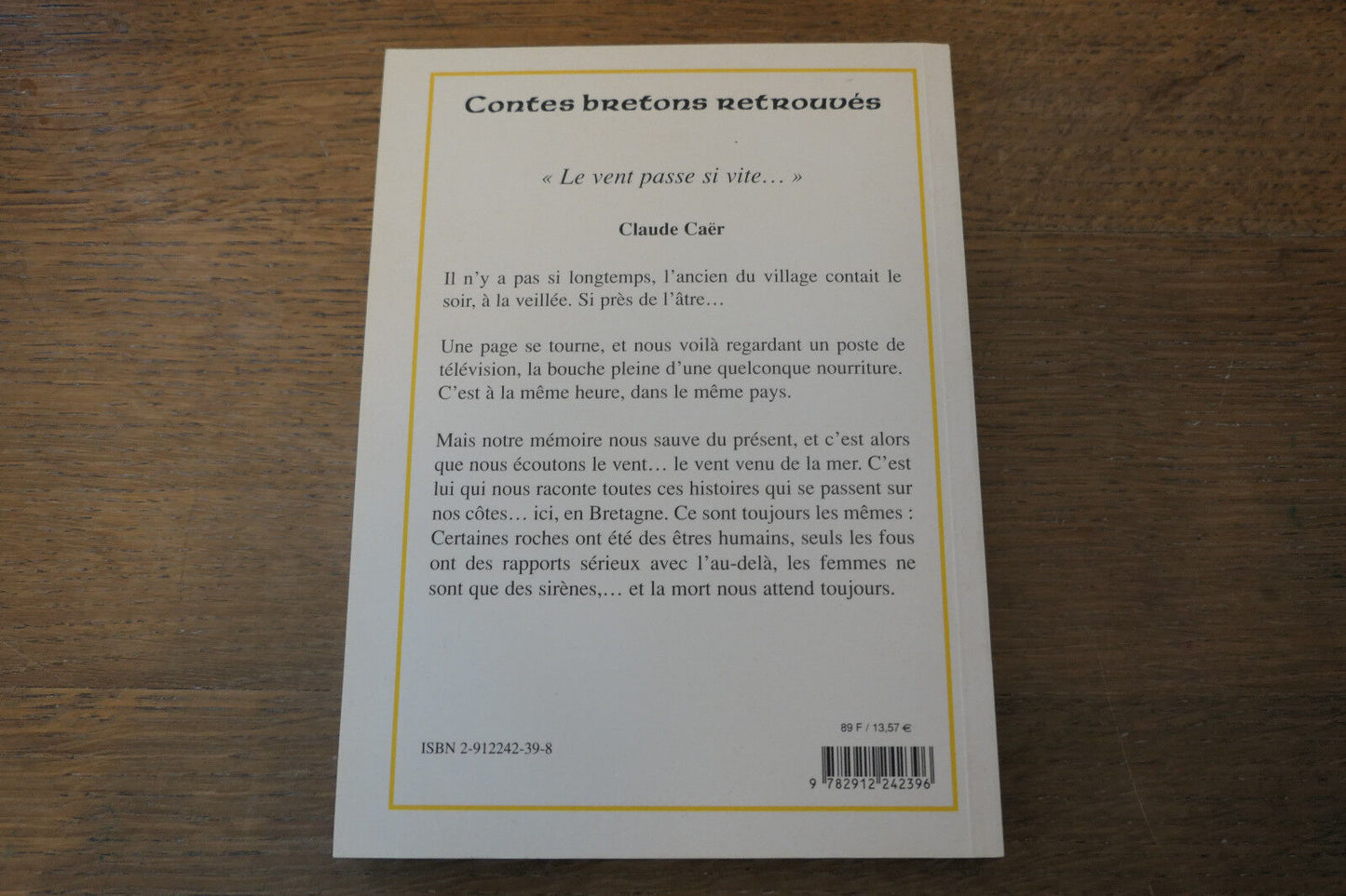 CONTES BRETONS RETROUVES CLAUDE CAER AVEC ENVOI 1999
