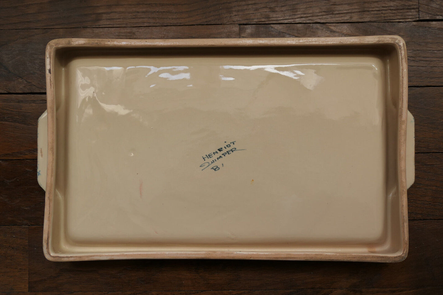 ANCIEN PLATEAU FAIENCE QUIMPER HENRIOT ANNEES 1930 BRETAGNE COIFFE FEMME