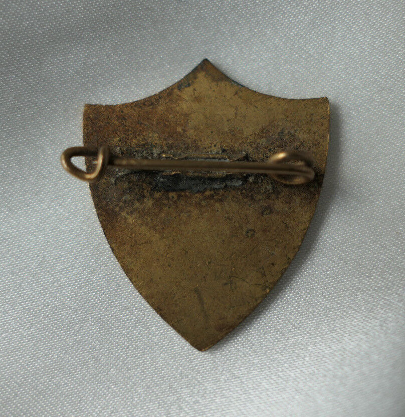 ANCIENNE BROCHE RELIGIEUSE LAITON EMAIL O MARIE CONCUE SANS PECHE