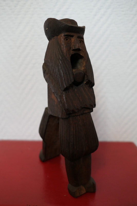 ANCIEN CASSE NOIX ANTHROPOMORPHE FORME HOMME BRETON ART POPULAIRE BRETAGNE XIXe